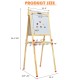 Double-sided kids art easel with adjustable height, blackboard, whiteboard, and paper roll for creative play.