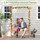 Cozy 2-seat bench with a garden arbor, made of natural fir wood, perfect for backyard decoration and climbing plants.