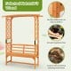 6.5 FT tall patio garden arbor with a 2-seat bench, made of natural fir wood, perfect for garden decoration.