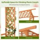 6.5 FT tall patio garden arbor with arched roof and side climbing trellises, made of natural fir wood for plant growth.