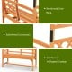Reinforced chair back and solid metal connectors of the 6.5 FT tall patio garden arbor with bench for outdoor decor.