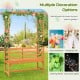 6.5 FT tall patio garden arbor with a 2-seat bench, made of natural fir wood, perfect for garden decoration and.
