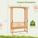 Dimensions of the 6.5 FT tall patio garden arbor with a 2-seat bench, made of natural fir wood for backyard decoration.