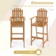 Tall Adirondack chair with armrests and footrest in natural acacia wood, 31" seat height, ideal for patio and deck use.