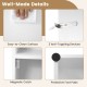 Well-made details of the tall bathroom storage cabinet include a magnetic catch, anti-toppling devices, and easy-to-clean surface.