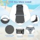 Portable gray tanning chair with face holes, adjustable backrest, and breathable fabric for comfortable sunbathing.
