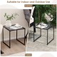 Tempered glass side table with a sturdy metal frame, suitable for indoor and outdoor use, perfect for patios and.