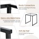 Tempered glass side table with a sturdy metal frame and anti-slip feet, ideal for indoor and outdoor use.