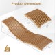 Teak wood folding chaise lounge chair dimensions with slatted seat, ideal for backyard and poolside relaxation.