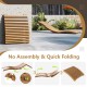 Teak wood folding chaise lounge chair with slatted seat, ergonomic curve for comfort, perfect for poolside or backyard.