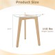Round tempered glass end table with solid rubber wood legs, 21" diameter, 24.5" height, ideal for living room or.