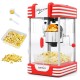 Theater style countertop popcorn maker in red with stainless steel kettle, perfect for quick and delicious popcorn.