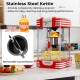 Theater style countertop popcorn maker with red design and 19 oz stainless steel kettle for easy cleaning and fast.