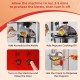Popcorn maker with stainless steel kettle, showcasing kernel addition and user-friendly operation for quick popcorn.