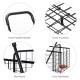 Folding shopping cart features a sturdy steel frame, foam padded handle, and extra side basket for convenient storage.
