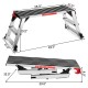 Folding aluminum step stool ladder with non-slip rubber pads, ideal for home and office tasks, measures 38" x 12".