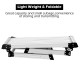 Folding aluminum step ladder with sturdy construction, skid-resistant feet, and locking legs for safety and stability.