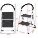 Folding step stool with iron frame, anti-slip pedals, and 330lbs capacity, ideal for home and office tasks.
