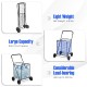 Portable folding shopping cart in black with large capacity, durable steel frame, and easy maneuverability for.