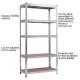 Five-tier adjustable storage shelf made of steel with a 1925lbs capacity, ideal for garage or utility room organization.
