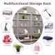 Five-tier adjustable storage rack made of galvanized steel, ideal for organizing tools and supplies in various spaces.