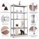 Five-tier adjustable storage shelf made of steel and MDF, ideal for garage or utility room organization.