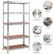 72-inch adjustable storage shelf with 5 levels, made of steel and MDF, ideal for organizing in kitchens and garages.