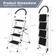 4-step folding ladder with anti-slip pedal platform, 330lbs capacity, ideal for home and office tasks, lightweight and.
