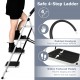 4-step folding ladder with anti-slip pedals and padded handgrip, ideal for home and office tasks, supports 330 lbs.