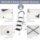 4-step folding ladder with anti-slip pedal platform, sturdy iron construction, ideal for home and office tasks.