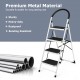 4-step folding ladder with anti-slip pedal platform, sturdy metal construction, ideal for home and office tasks.
