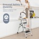 4-step folding ladder with anti-slip platform, 330 lbs capacity, ideal for kitchen and home tasks, featuring safety.