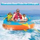 Towable boat tube for 3 people with nylon cover, designed for comfort and stability during water sports adventures.
