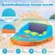 Inflatable towable tube for 3 riders with 900D nylon cover, featuring comfortable backrest and dual towing points.