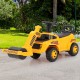 Toddler ride-on car in yellow with adjustable roller, under-seat storage, and puncture-proof wheels for outdoor fun.