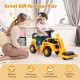 Toddler ride-on car in yellow with adjustable roller, designed for balance training and physical development.
