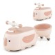 Toddler ride-on toy in beige with trailer, featuring a cute penguin design, built-in music, and storage compartment.