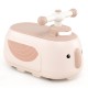 Toddler ride-on toy in beige with cute penguin design, featuring a trailer, music, and under-seat storage for fun play.