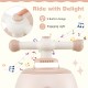 Toddler ride-on toy in beige with engaging lights and 6 built-in songs, featuring a cute penguin design for fun play.