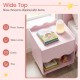 Toddler scalloped side table in pink with wide top and open compartment, ideal for kids' nightstand or storage.