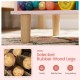 Close-up of the sturdy rubber wood legs of the pink toddler scalloped side table, designed for kids' safety and charm.