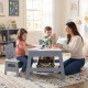 Toddler Table and 2 Chairs 5-in-1 Cute Art Desk Set with Reversible Chalkboard Whiteboard - Gallery View 3 of 9