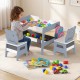Toddler Table and 2 Chairs 5-in-1 Cute Art Desk Set with Reversible Chalkboard Whiteboard - Gallery View 5 of 9