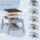 Toddler Table and 2 Chairs 5-in-1 Cute Art Desk Set with Reversible Chalkboard Whiteboard - Gallery View 6 of 9