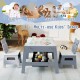 Toddler Table and 2 Chairs 5-in-1 Cute Art Desk Set with Reversible Chalkboard Whiteboard - Gallery View 8 of 9