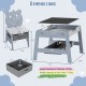 Toddler Table and 2 Chairs 5-in-1 Cute Art Desk Set with Reversible Chalkboard Whiteboard - Gallery View 4 of 9