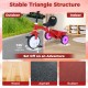 Toddler tricycle with glowing wheels, adjustable seat, and stable triangle structure for indoor and outdoor adventures.