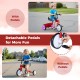 Toddler tricycle with glowing wheels, detachable pedals, and adjustable seat for indoor and outdoor playtime fun.