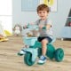 Toddler tricycle in green with front basket and bell, designed for ages 3-5, featuring anti-slip handlebars and.