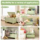 Green wooden kids toy box with safety hinge, featuring a cute crocodile shape, ideal for children's rooms and storage.